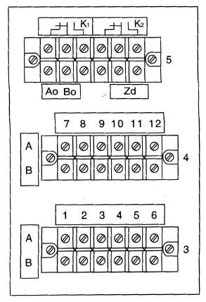 XWFJ-301、XQFJ-301型控制部分接線端子圖