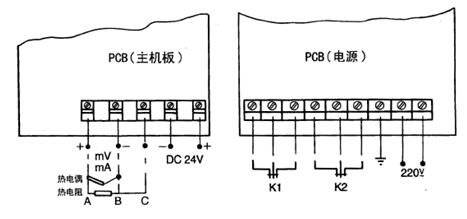 XJGA系列中型智能圓圖數顯記錄調節儀接線端子圖